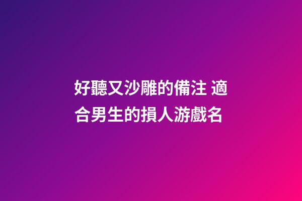好聽又沙雕的備注 適合男生的損人游戲名